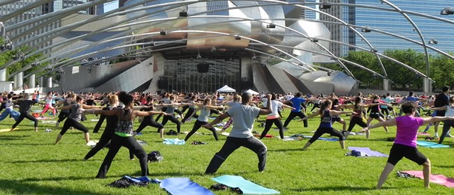 Working Out in Millennium Park